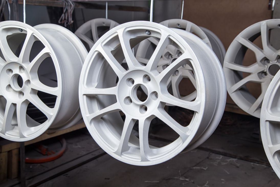 Wheels powder coated white